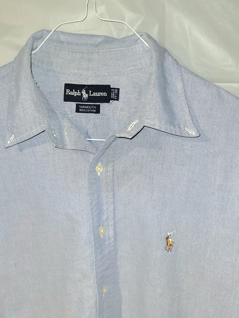 Ralph Lauren Light Blue Button-Down Oxford Shirt with Embroidered Pony